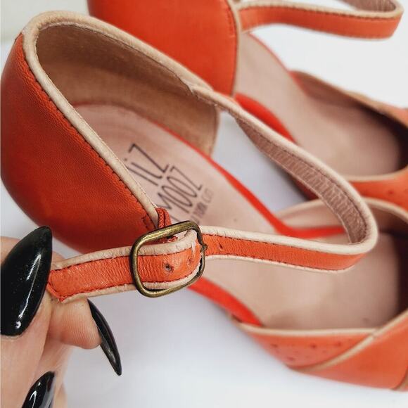 Miz Mooz Nicolina Block Heels Ankle Strap 8 Retro Comfort Leather Shoes 40s Fall - Picture 8 of 14